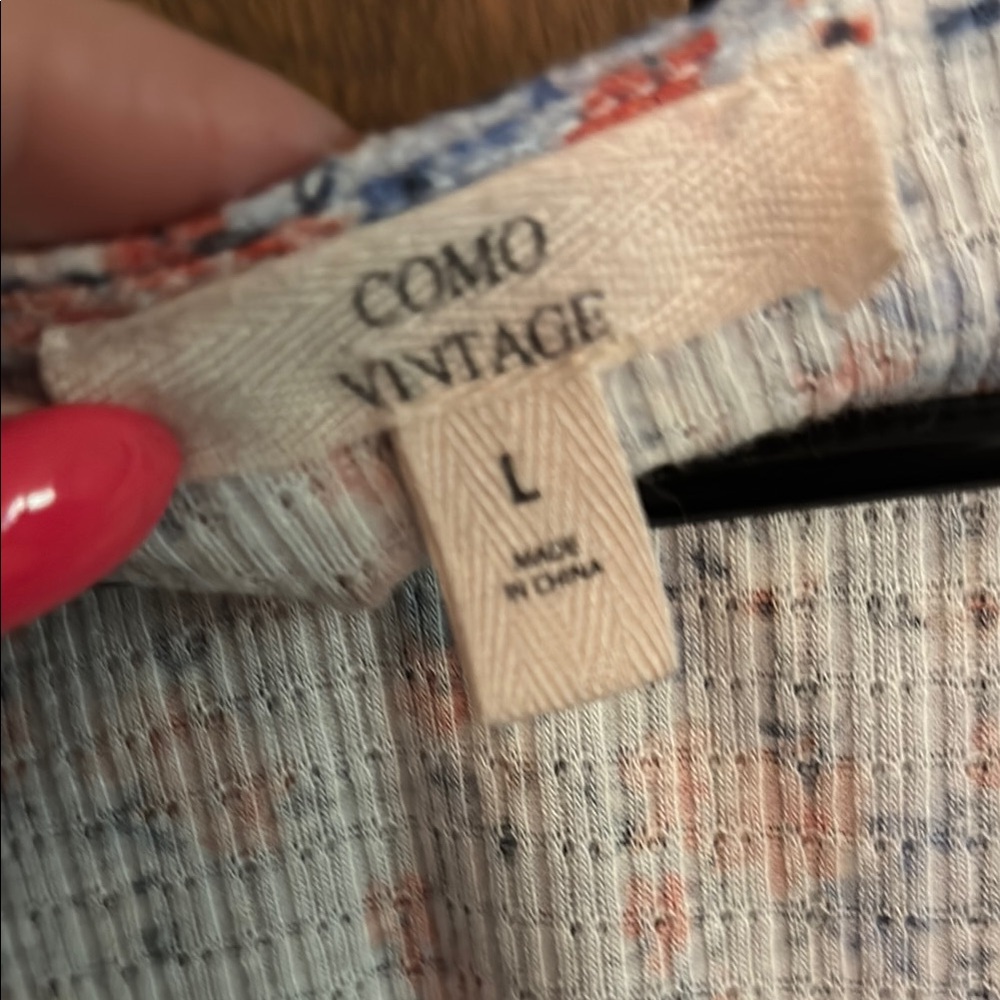 Como Vintage Pink Cap Sleeve Tie Front Blouse - Picture 2 of 5